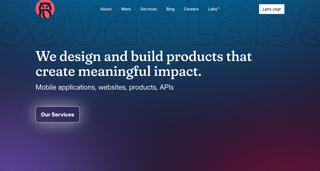 Savas Labs redesigned website